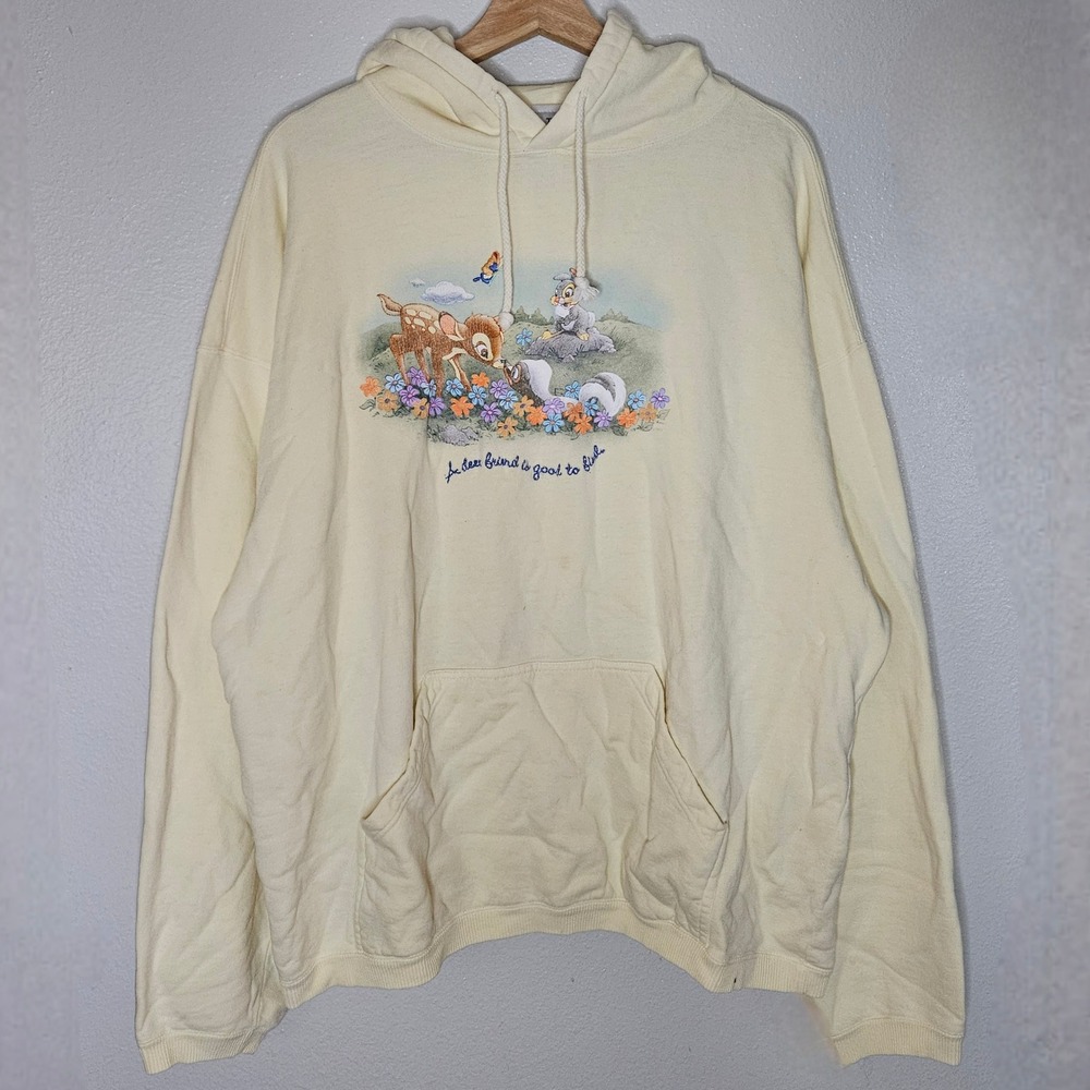 Vintage The Disney Store Bambi Graphic Hoodie Sweatshirt
